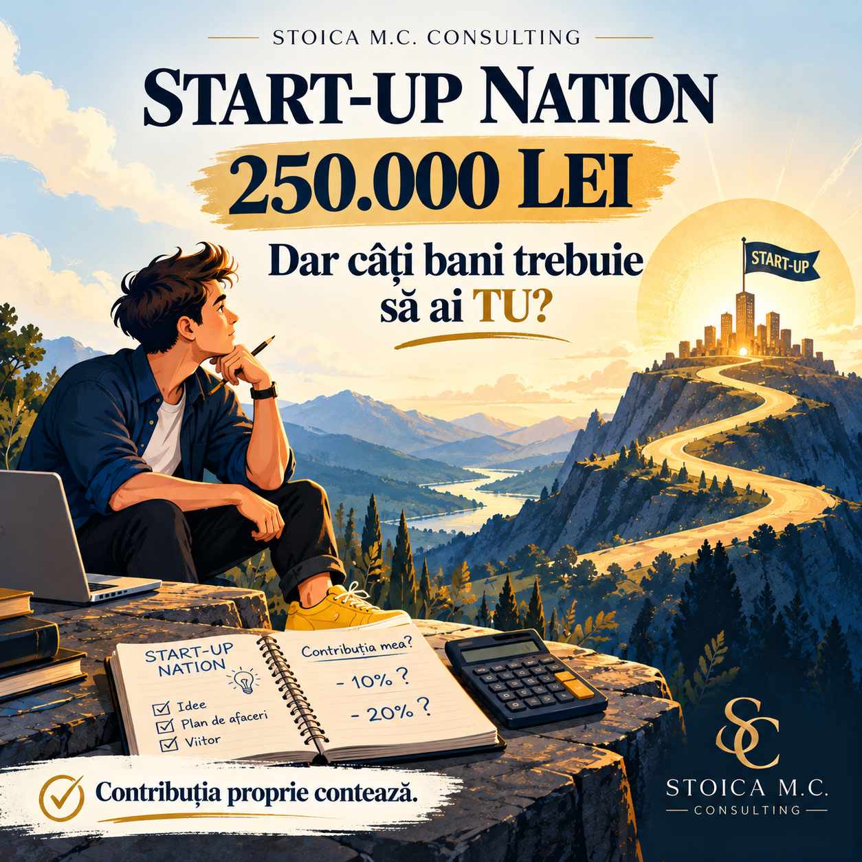 Start-Up Nation: primești 250.000 lei, dar câți bani trebuie să ai tu, de fapt?